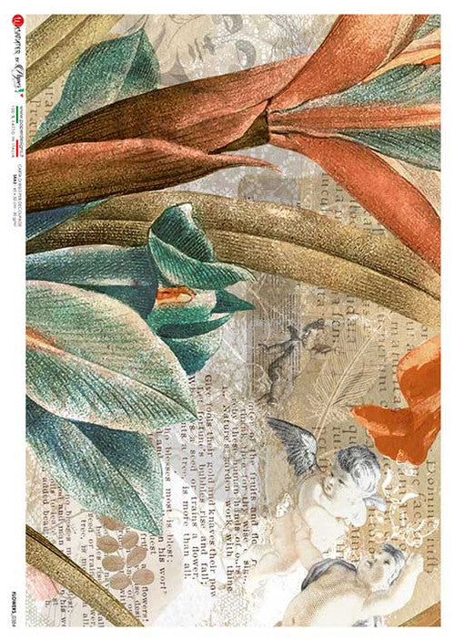 Paper Designs Rice Paper Cherub Collage PD FLOWERS 0384