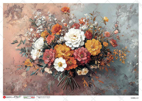 Paper Designs Autumn Inspired Floral Bouquet Rice Paper