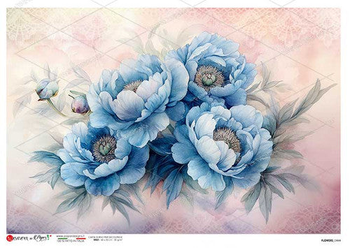 Paper Designs Blue Bouquet Rice Paper