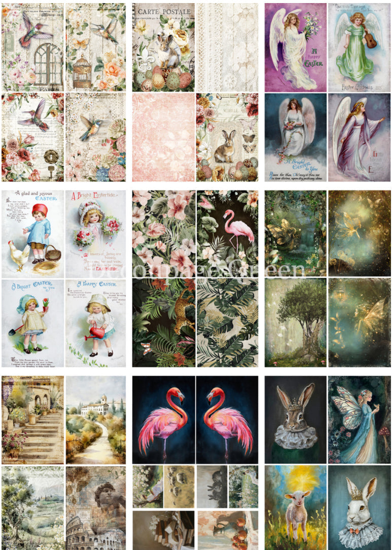 Spring 2025 Minis, rice paper design by Decoupage Queen, arts & entertainment > hobbies & creative arts > arts & crafts, for decoupage and crafting