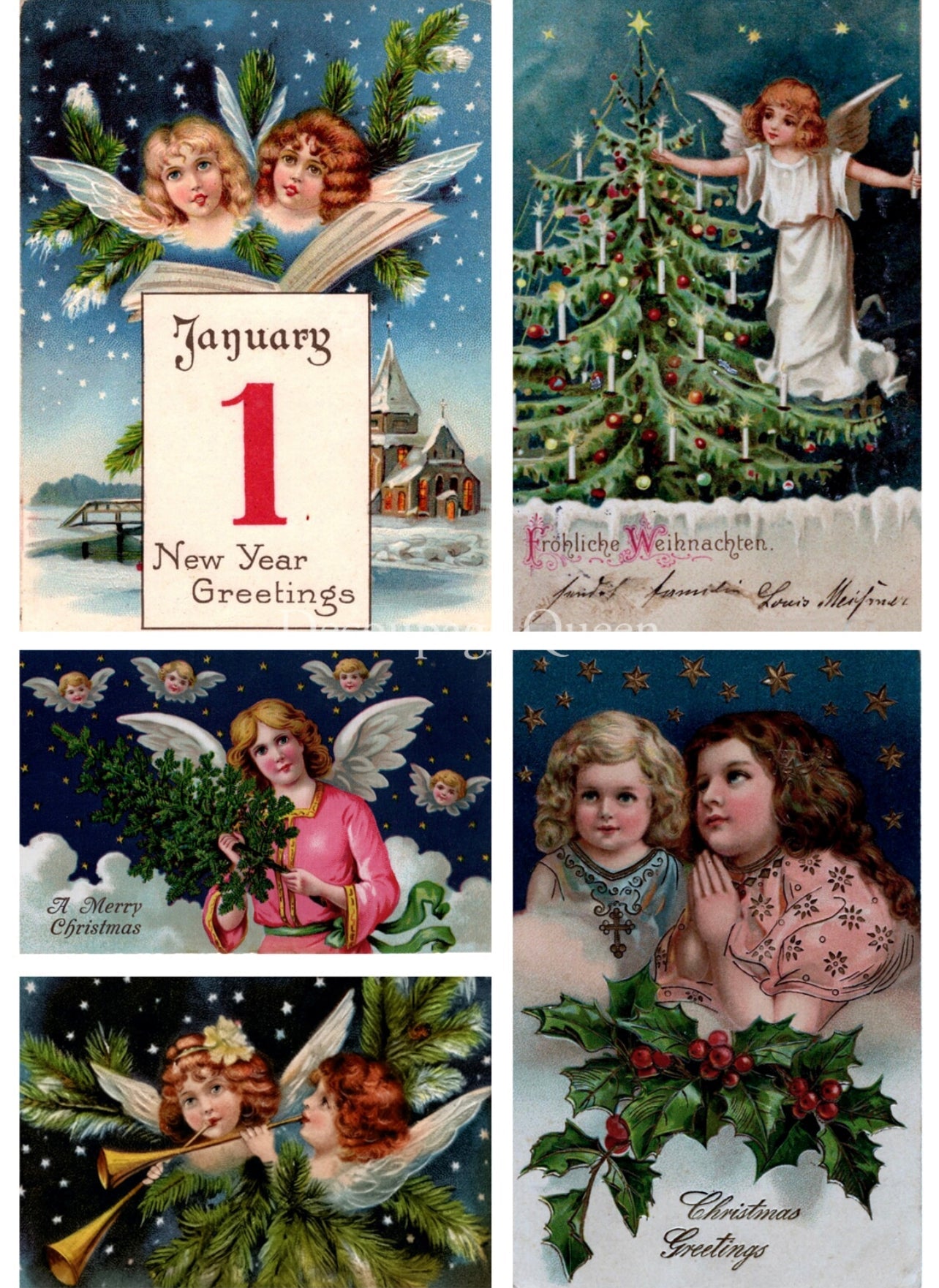 Starry Cherubs, rice paper design by Decoupage Queen, arts & entertainment > hobbies & creative arts > arts & crafts > art & crafting materials, for decoupage and crafting