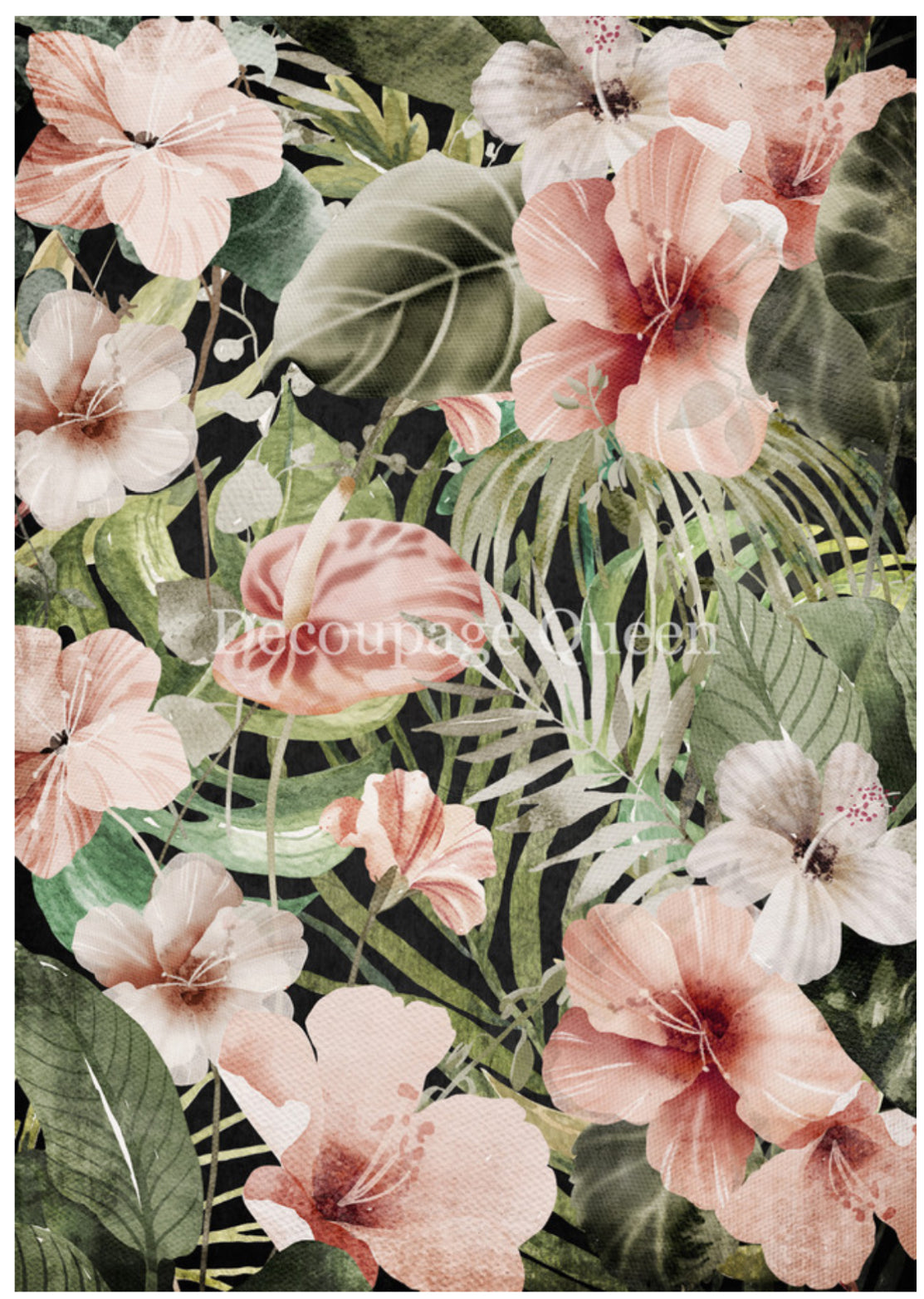 Hibiscus, rice paper design by Decoupage queen, arts & entertainment > hobbies & creative arts > arts & crafts > art & crafting materials > art & craft paper > drawing & painting paper, for decoupage and crafting