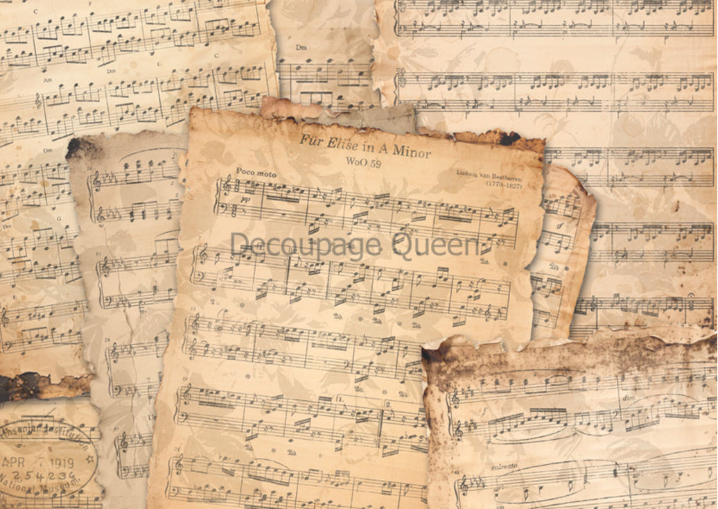 Fur Elise, Dainty and the Queen, rice paper design by Decoupage queen, arts & entertainment > hobbies & creative arts > arts & crafts, for decoupage and crafting