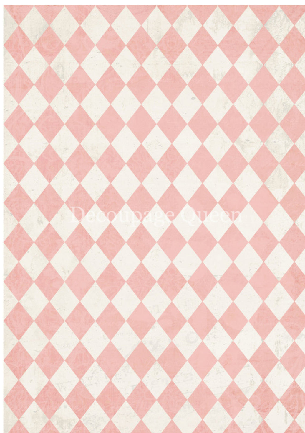 Pink and Ivory Harlequin, rice paper design by Decoupage queen, arts & entertainment > hobbies & creative arts > arts & crafts > art & crafting materials > art & craft paper > cardstock & scrapbooking paper > scrapbooking paper, for decoupage and crafting