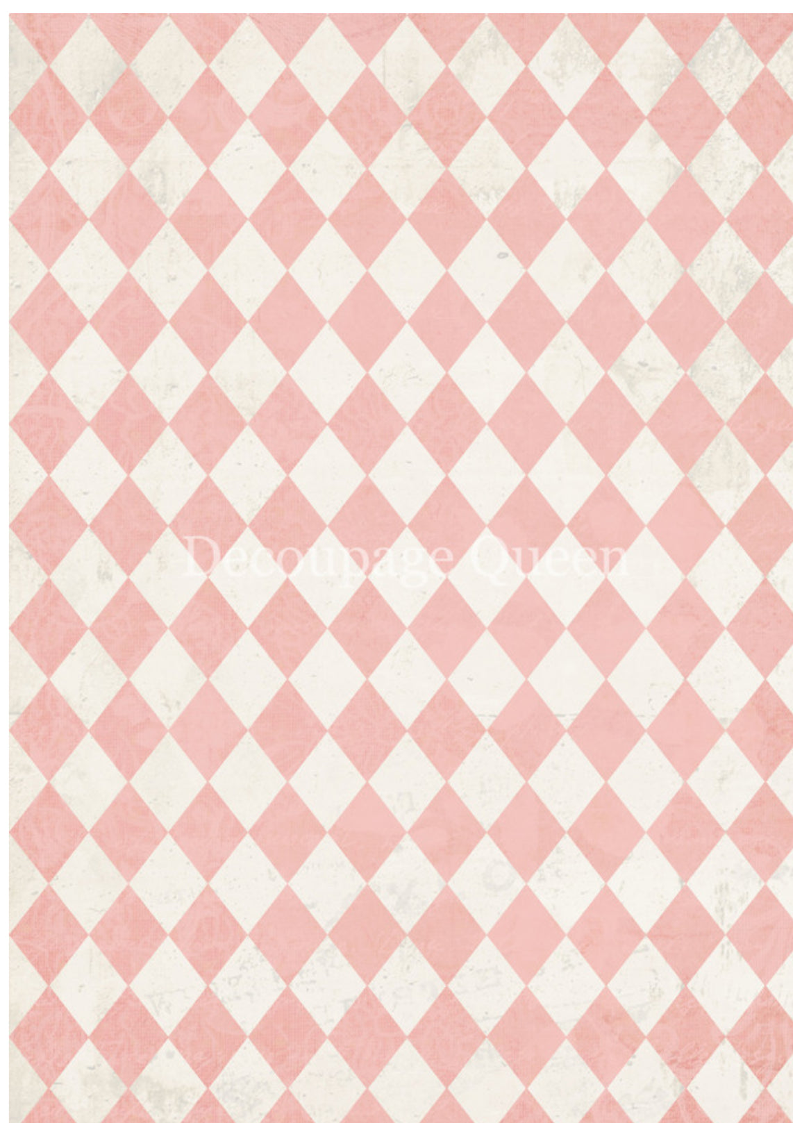Pink and Ivory Harlequin, rice paper design by Decoupage queen, arts & entertainment > hobbies & creative arts > arts & crafts > art & crafting materials > art & craft paper > cardstock & scrapbooking paper > scrapbooking paper, for decoupage and crafting
