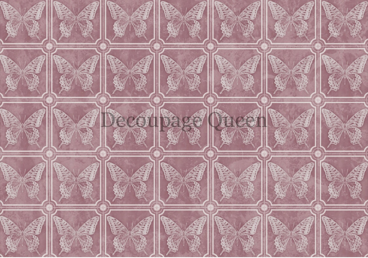 Dainty and the Queen Butterfly Tiles, rice paper design by Decoupage Queen, arts & entertainment > hobbies & creative arts > arts & crafts, for decoupage and crafting