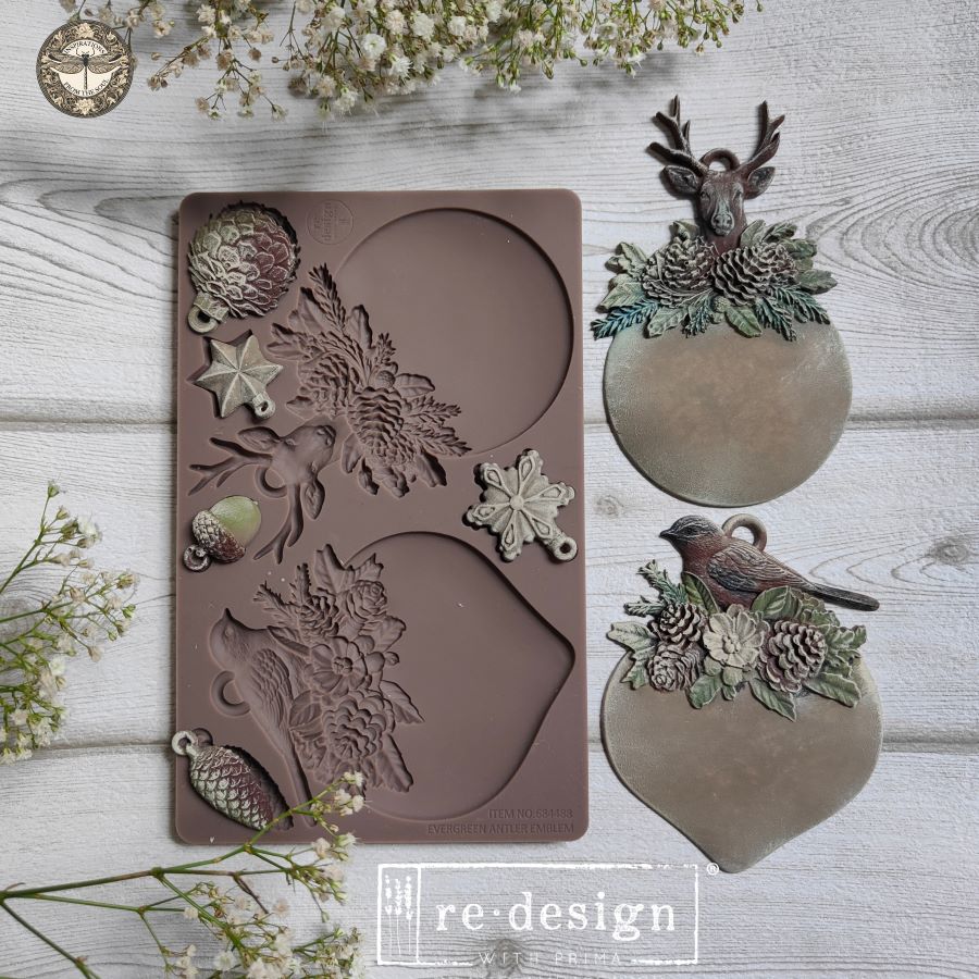 Antler Emblem, Decor Moulds® - Evergreen Antler Emblem