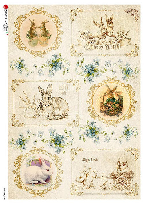 Paper Designs Holiday 0100 Easter Bunnies Rice Paper