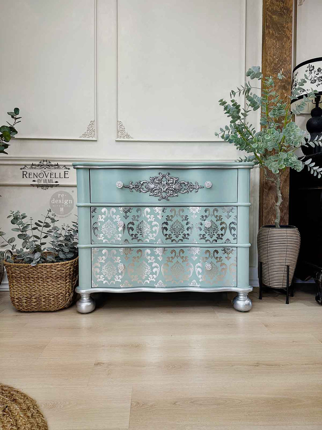 Silver House of Damask, Decor Foil Transfers® Kacha