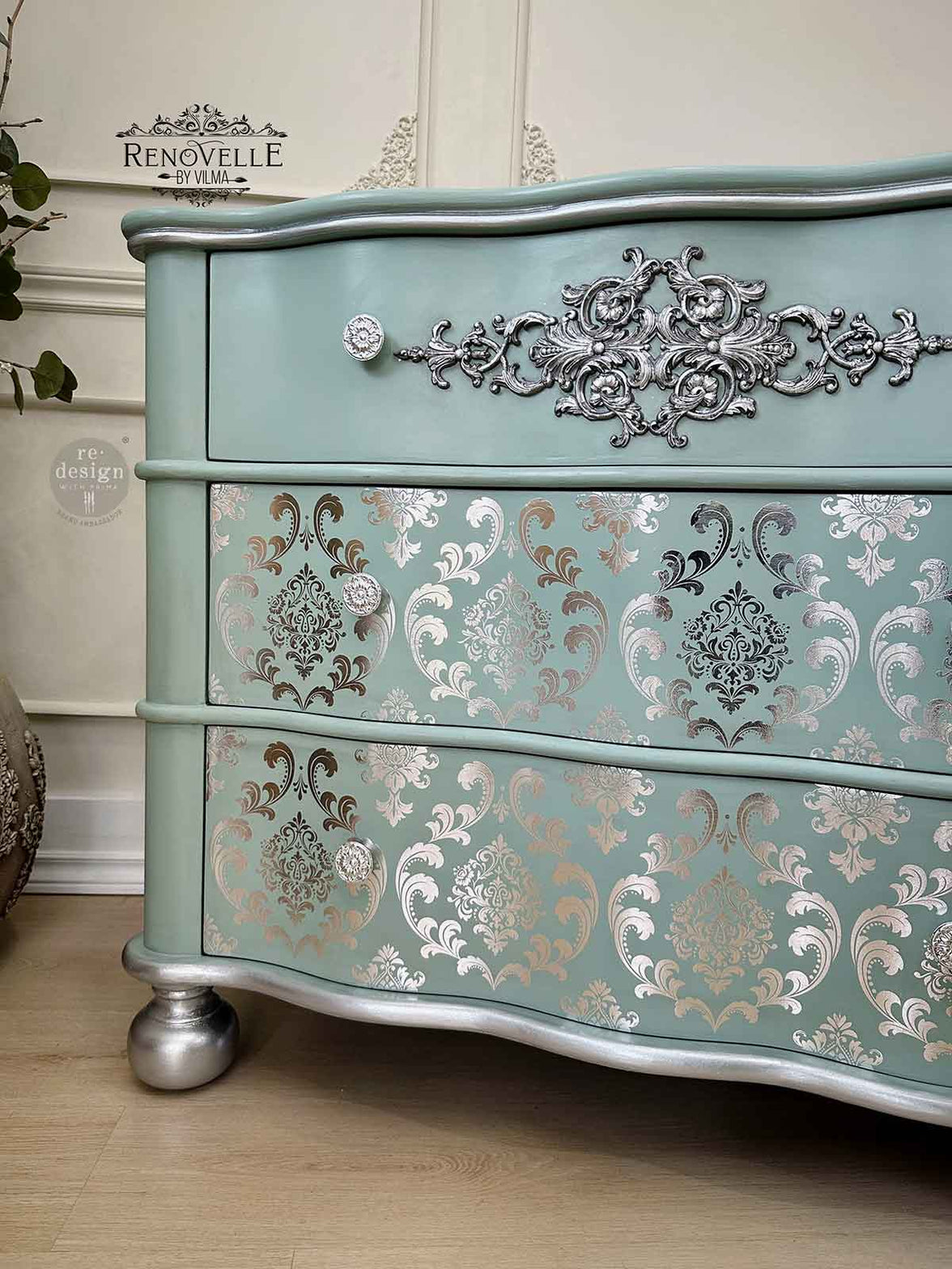 Silver House of Damask, Decor Foil Transfers® Kacha