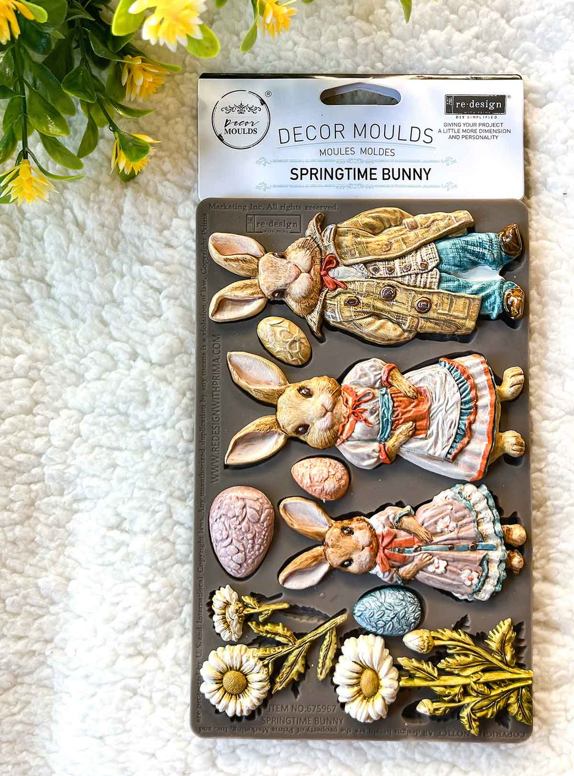Bunny Mould, Decor Moulds® – Springtime Bunny – 1 Pc, 5″X8″X8Mm / Silicone