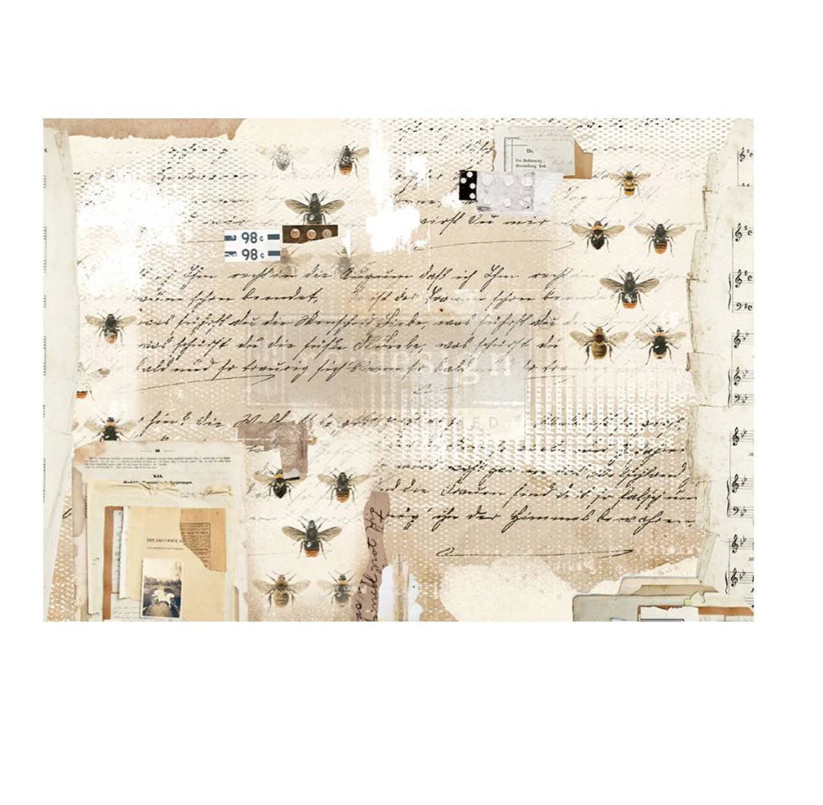 Redesign Decor Rice Paper - Mysterious Notes - 11.5" x 16.25"