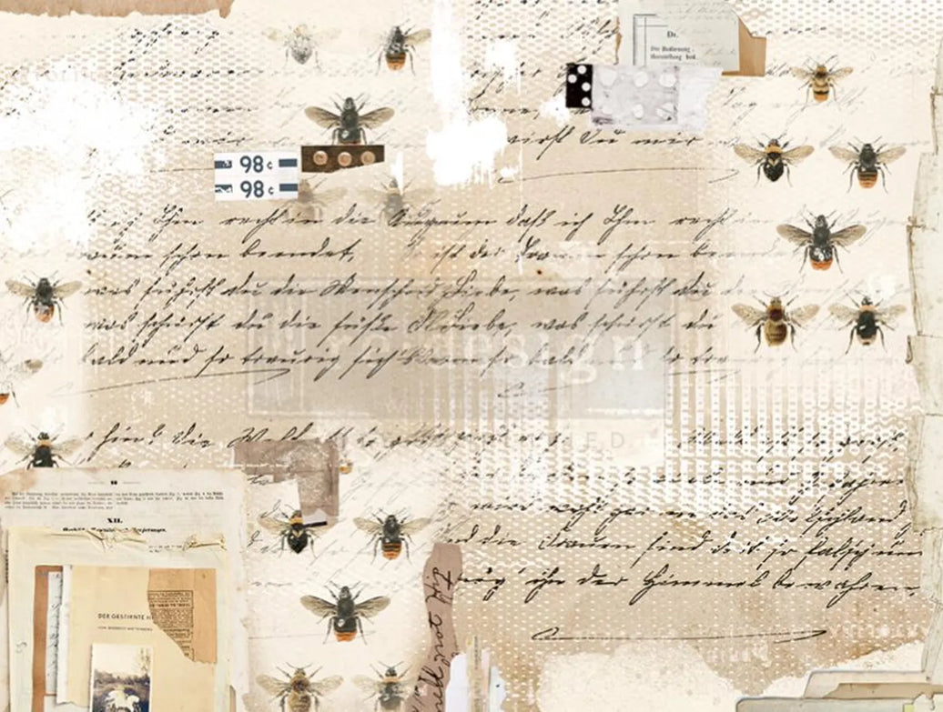 Redesign Decor Rice Paper - Mysterious Notes - 11.5" x 16.25"