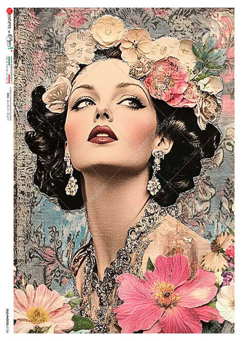 Paper Designs Vintage Glamourous Woman I Rice Paper