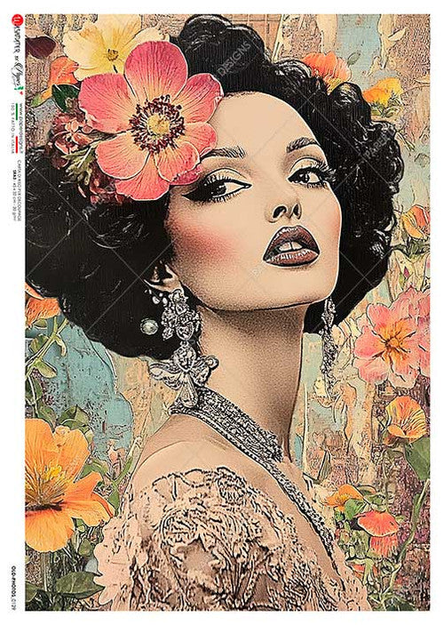 Paper Designs Vintage Glamourous Woman IV Rice Paper
