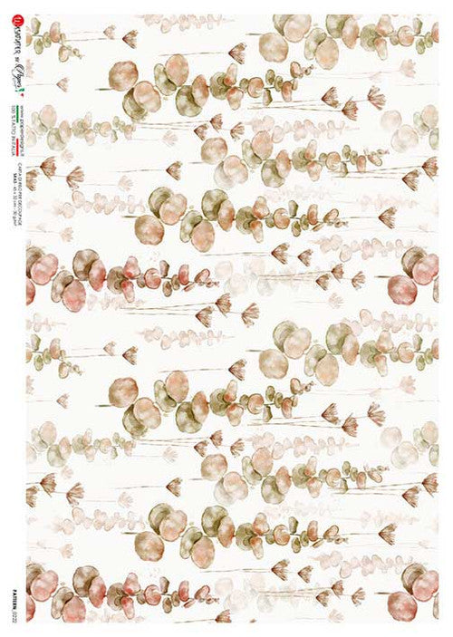 Paper Designs Rice Paper Soft Eucalyptus Brown PD PATTERN 0222