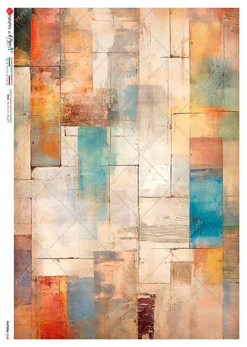 Paper Designs Colorful Blocks Art Deco A4 Rice Paper