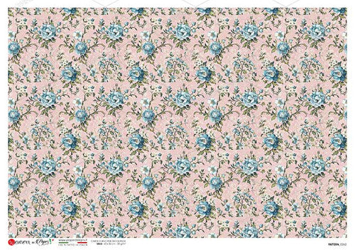 Paper Designs Pink and Blue Small Forals Rice Paper