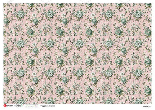 Paper Designs Pink and Green Small Forals Rice Paper