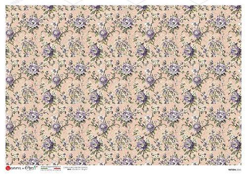 Paper Designs Peach and Purple Small Florals Rice Paper