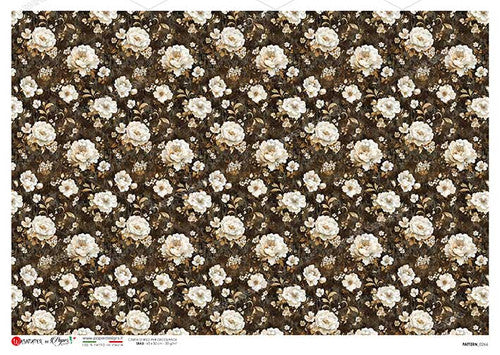 Paper Designs Brown and White Small Florasl Rice Paper