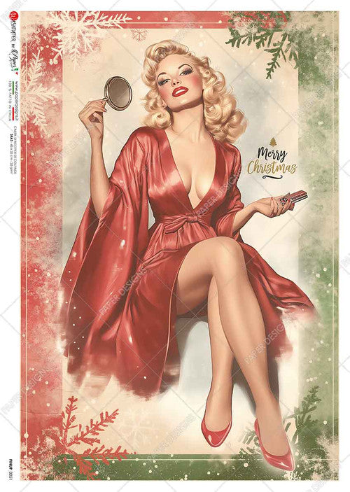 Paper Designs Christmas Pinup III Rice Paper