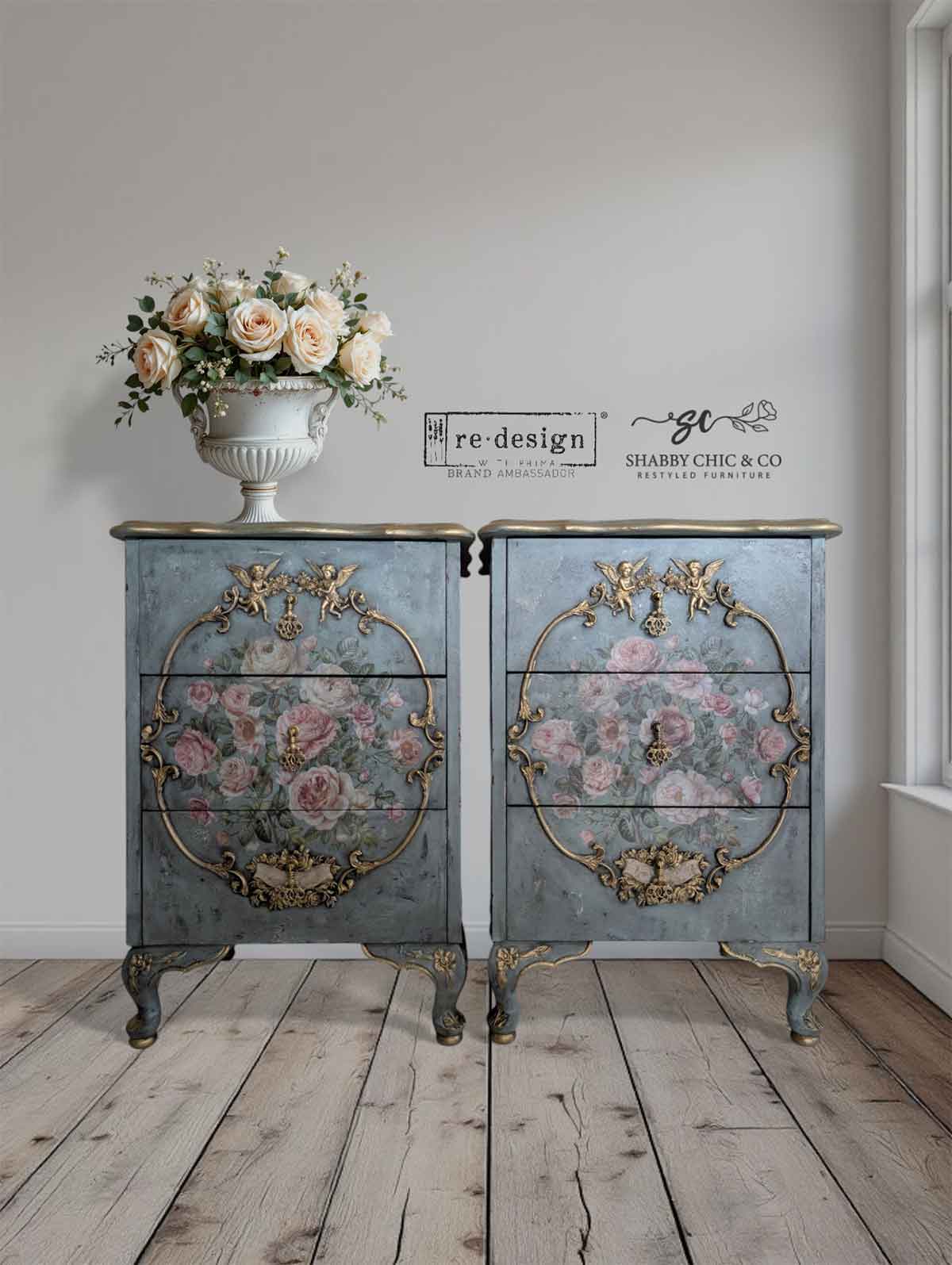 Blush Blossoms Transfers - Pink Floral Decals for Up-cycling Projects