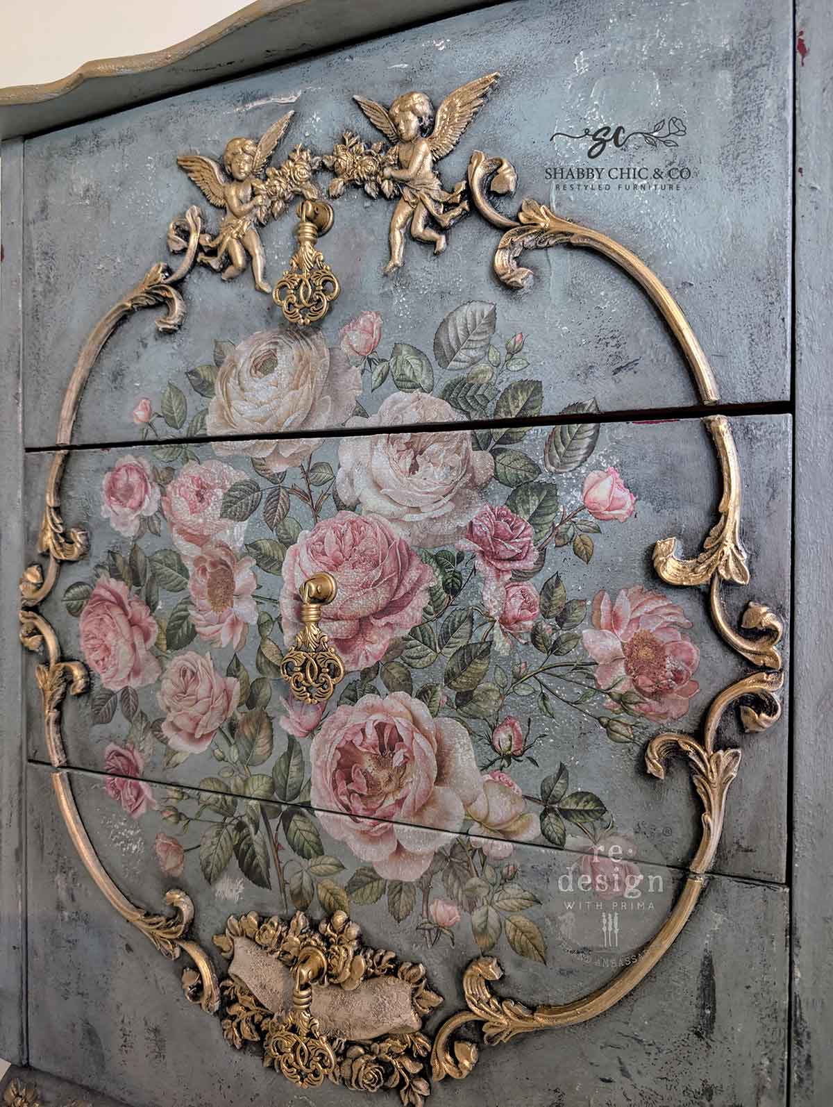 Blush Blossoms Transfers - Pink Floral Decals for Up-cycling Projects