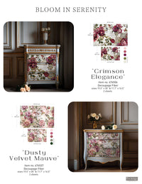 Double Delight Decoupage Fiber Paper Set - Dusty Velvet Mauve
