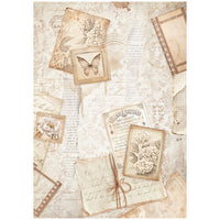 Post Card Rice Paper, Printed A4 Rice paper for Art and Craft - Quiet Days postcards, Stamperia Paper