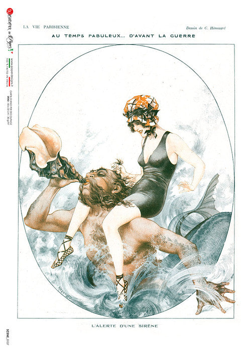 Paper Designs Woman and Merman Scene 0107