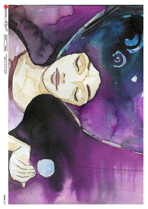 Paper Designs Purple Watercolor Portrait Scene 0120