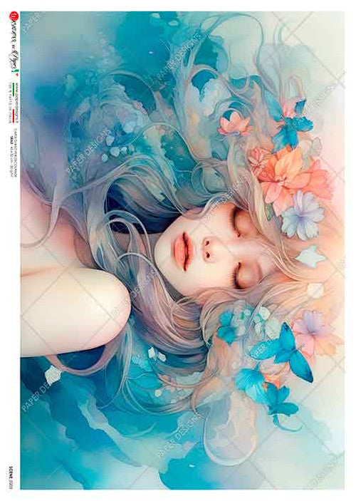 Paper Designs Windswept Watercolor Portrait A4 Rice Paper