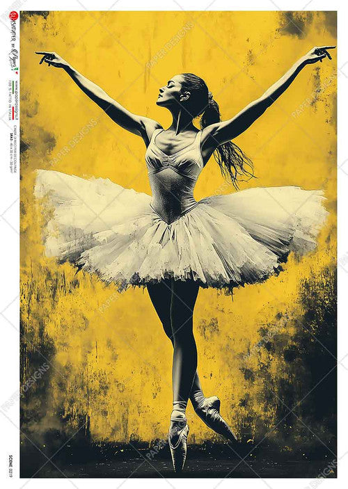 Paper Designs Yellow Ballerina II Rice Paper