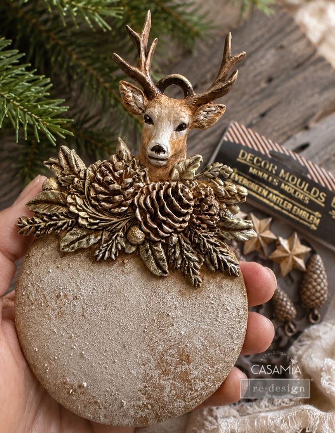 Antler Emblem, Decor Moulds® - Evergreen Antler Emblem