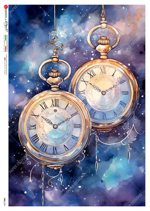 Paper Designs Double Galaxy Pocket Watches A4 Rice Paper