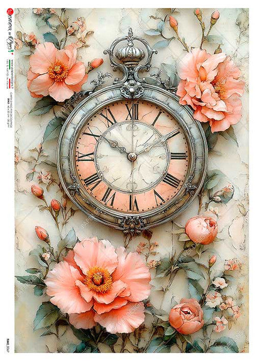 Paper Designs Pocket Watch and Pink Florals Rice Paper