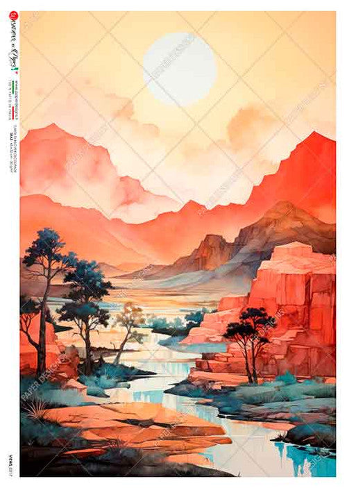 Paper Designs Southwest Oasis A4 Rice Paper