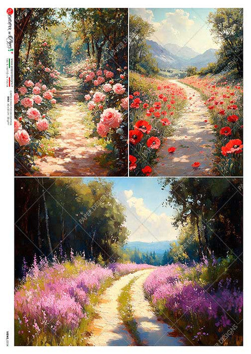 Paper Designs Three Meadow Views II Rice Paper