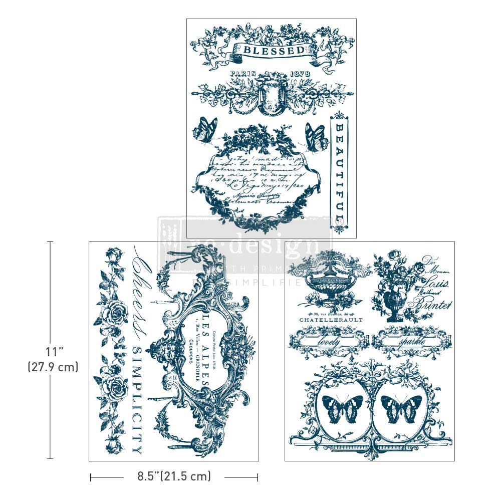 Middy Transfers® - Vintage Labels I - 3 sheets, 8.5"x11"