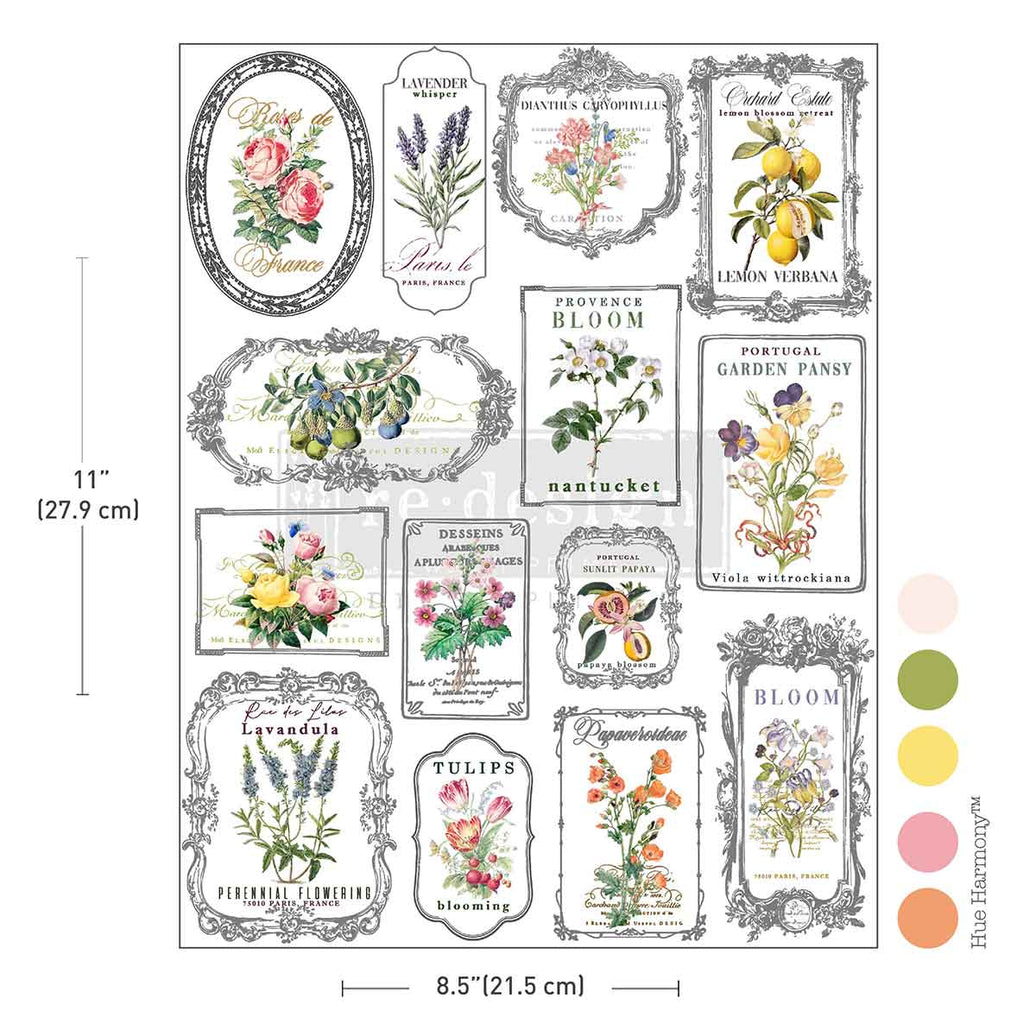 H2O Transfers Single Sheet - Whispers & Petals
