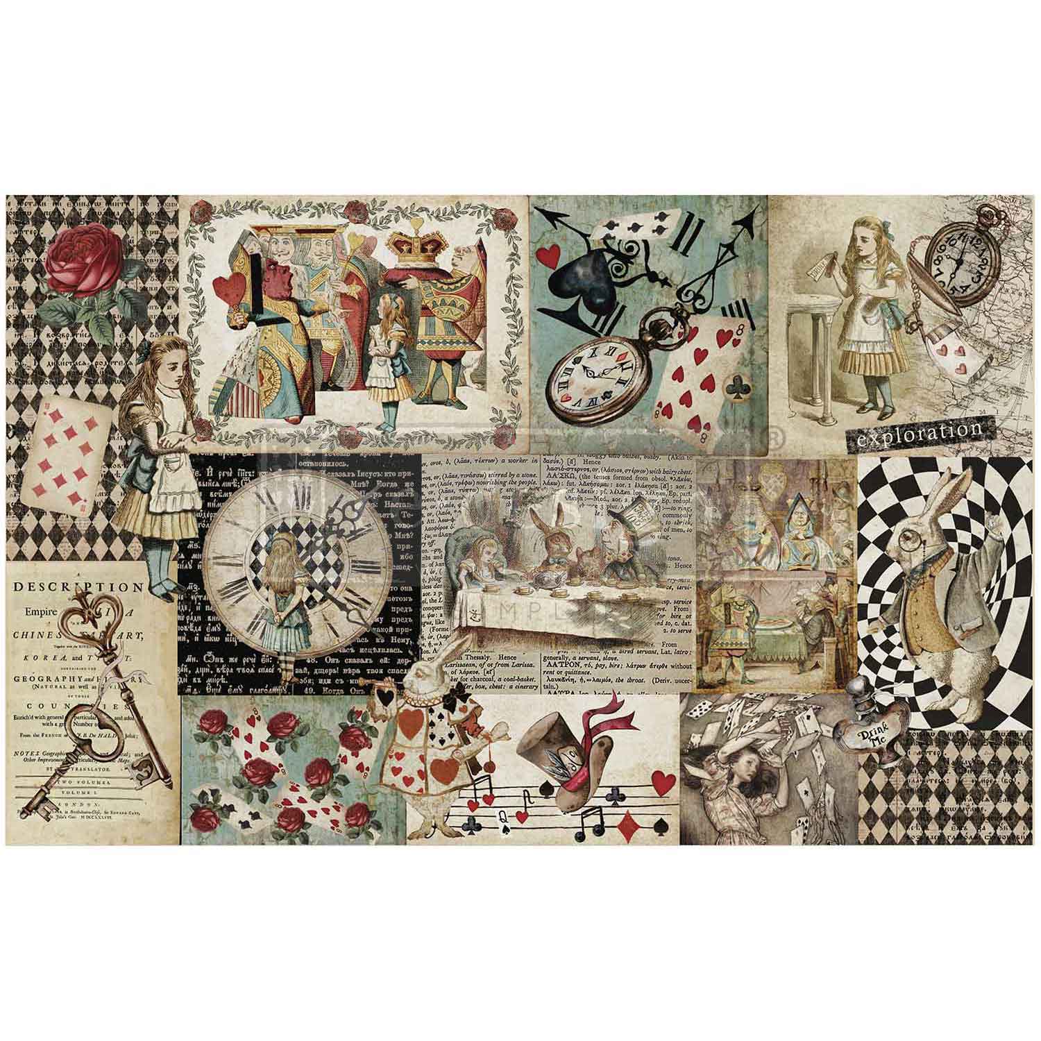 Curious Journey Paper, Redesign Decoupage Decor Tissue Paper – Curious Journey – 1 Sheet (19.5″ X 30″)