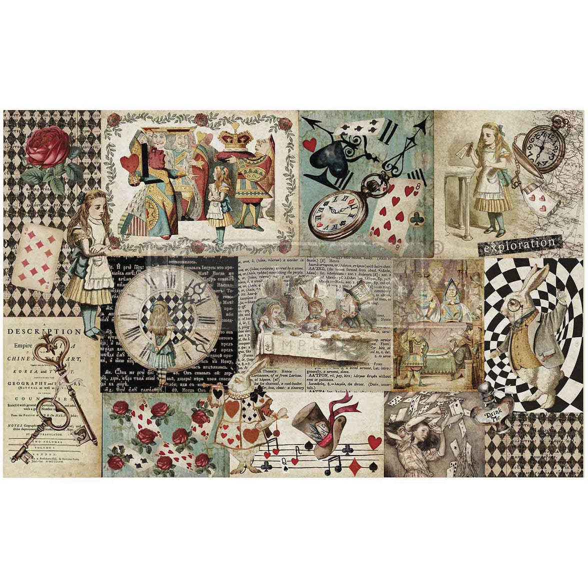 Curious Journey Paper, Redesign Decoupage Decor Tissue Paper – Curious Journey – 1 Sheet (19.5″ X 30″)