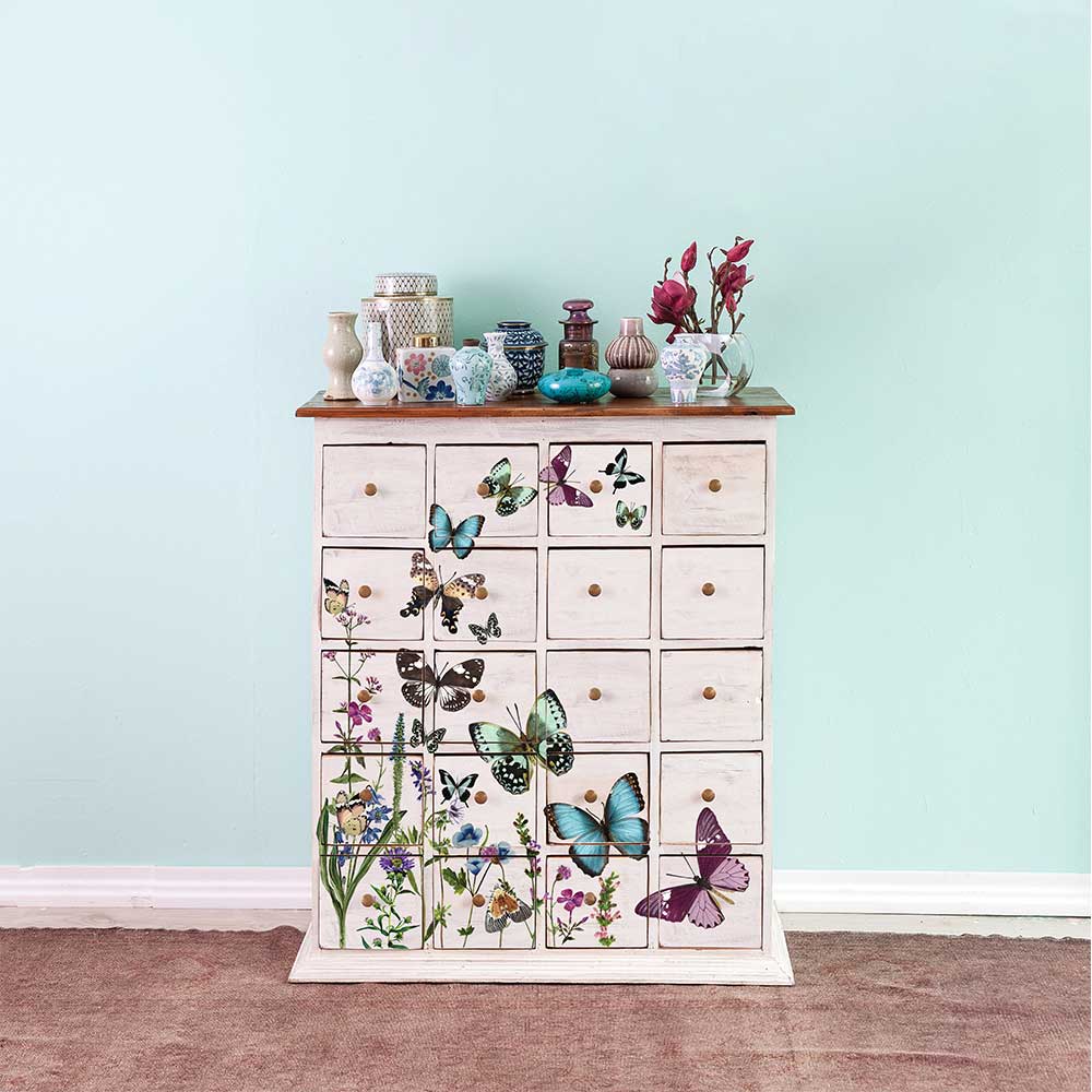 Decor Transfers® 24×35 – Butterly Oasis – total sheet size 24″x35″, cut into 2 sheets