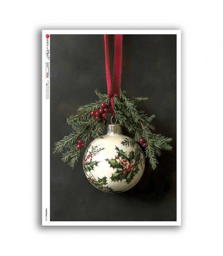 Classic Ivory Holly Ornament