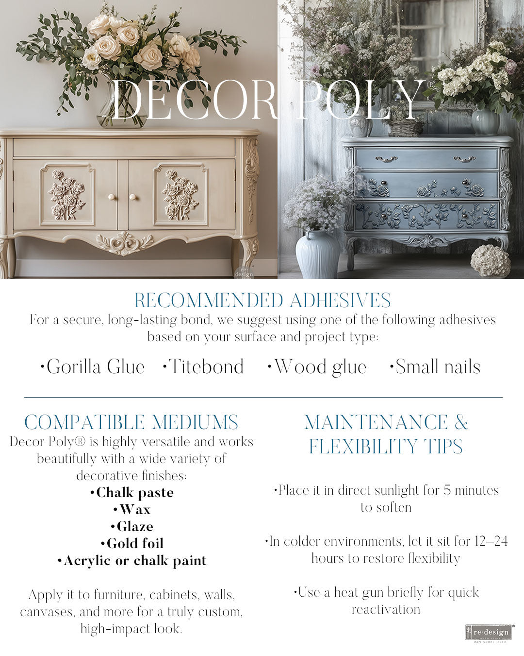 Decor Poly – Petals in Harmony, Furniture Appliques