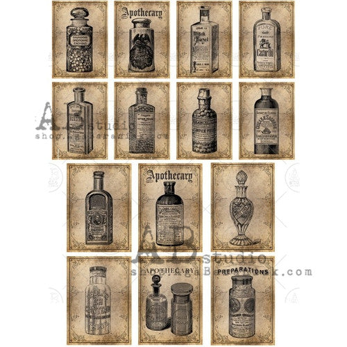 AB Studios Rice Paper A4 Vintage Labels