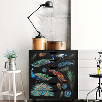Redesign Decor Transfers® - Peacock Dreams size 24"x33", Large Bird Transfers