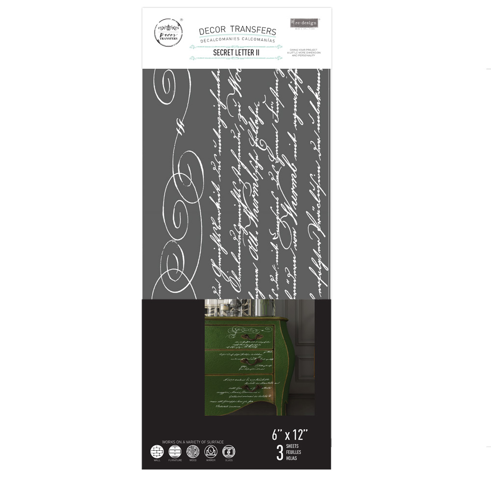 SMALL TRANSFERS – SECRET LETTER ll – 3 SHEETS, 6″X12″