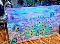 Redesign Decor Transfers® - Peacock Dreams size 24"x33", Large Bird Transfers